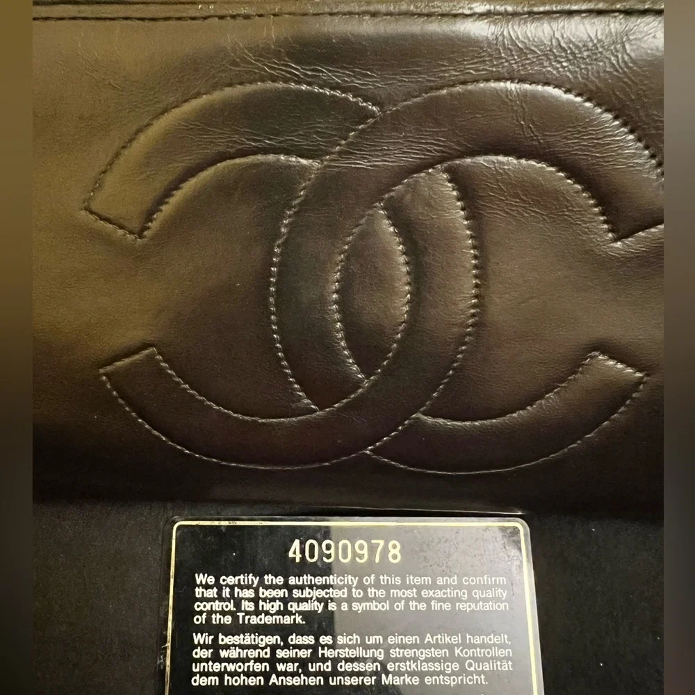 Authentic Vintage Chanel Timeless CC Long Wallet. box and authenticated card.